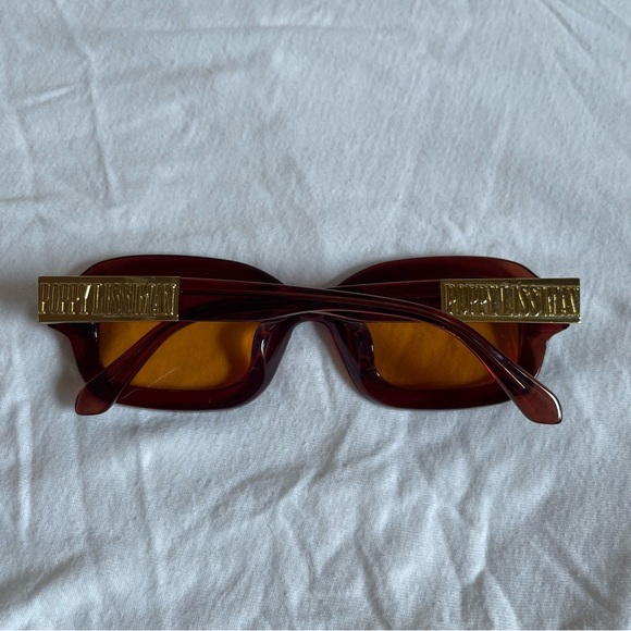 Poppy Lissiman Raphael Burgundy Red Sunglasses Yellow Tinted - Picture 7 of 9